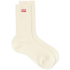 Kenzo Men's Patch Logo Sock in Off White