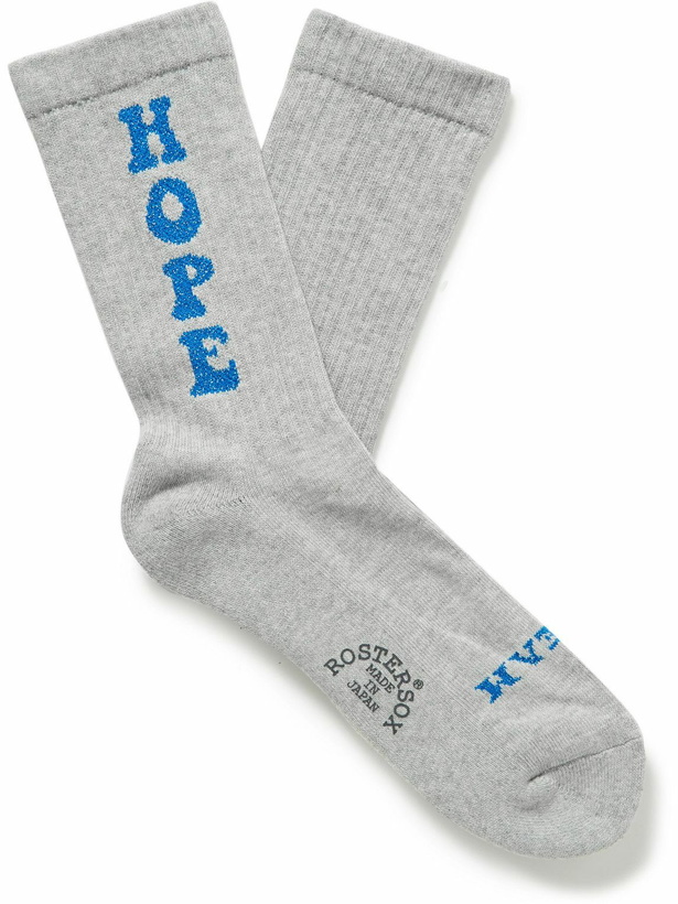 Photo: Rostersox - Hope Metallic Intarsia Ribbed Cotton-Blend Socks