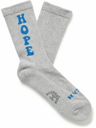 Rostersox - Hope Metallic Intarsia Ribbed Cotton-Blend Socks