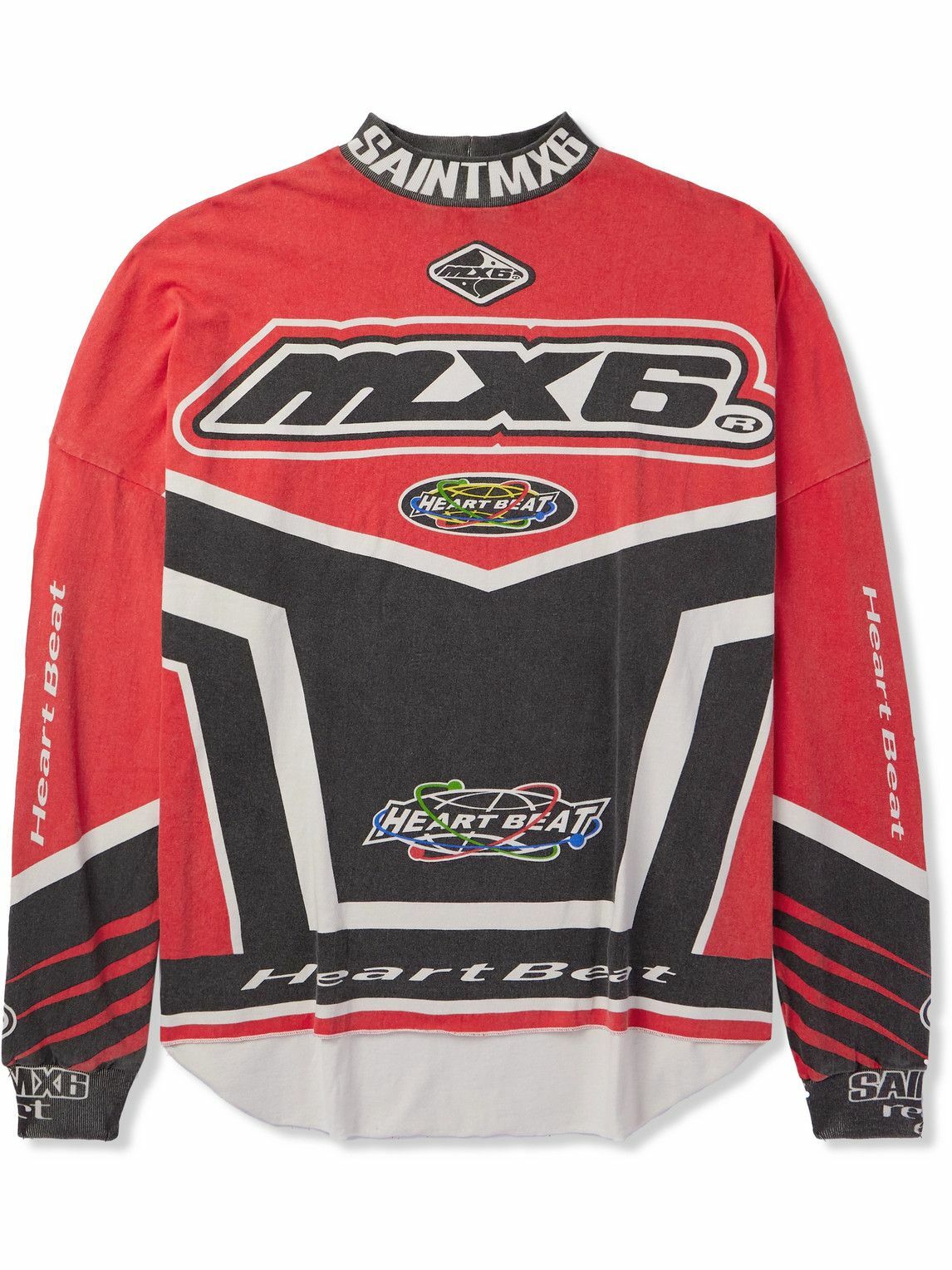 ＜SALE＞Saint Mxxxxxx MX6 モトクロスレース ロゴTシャツ SAINT Mxxxxxx - MX6 Motocross Race Logo-Print Cotton-Jersey