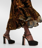Aquazzura Groove Plateau suede platform pumps