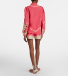 Valentino Embroidered linen shorts