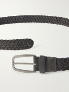 Zegna - 3.2cm Woven Nubuck Belt - Brown