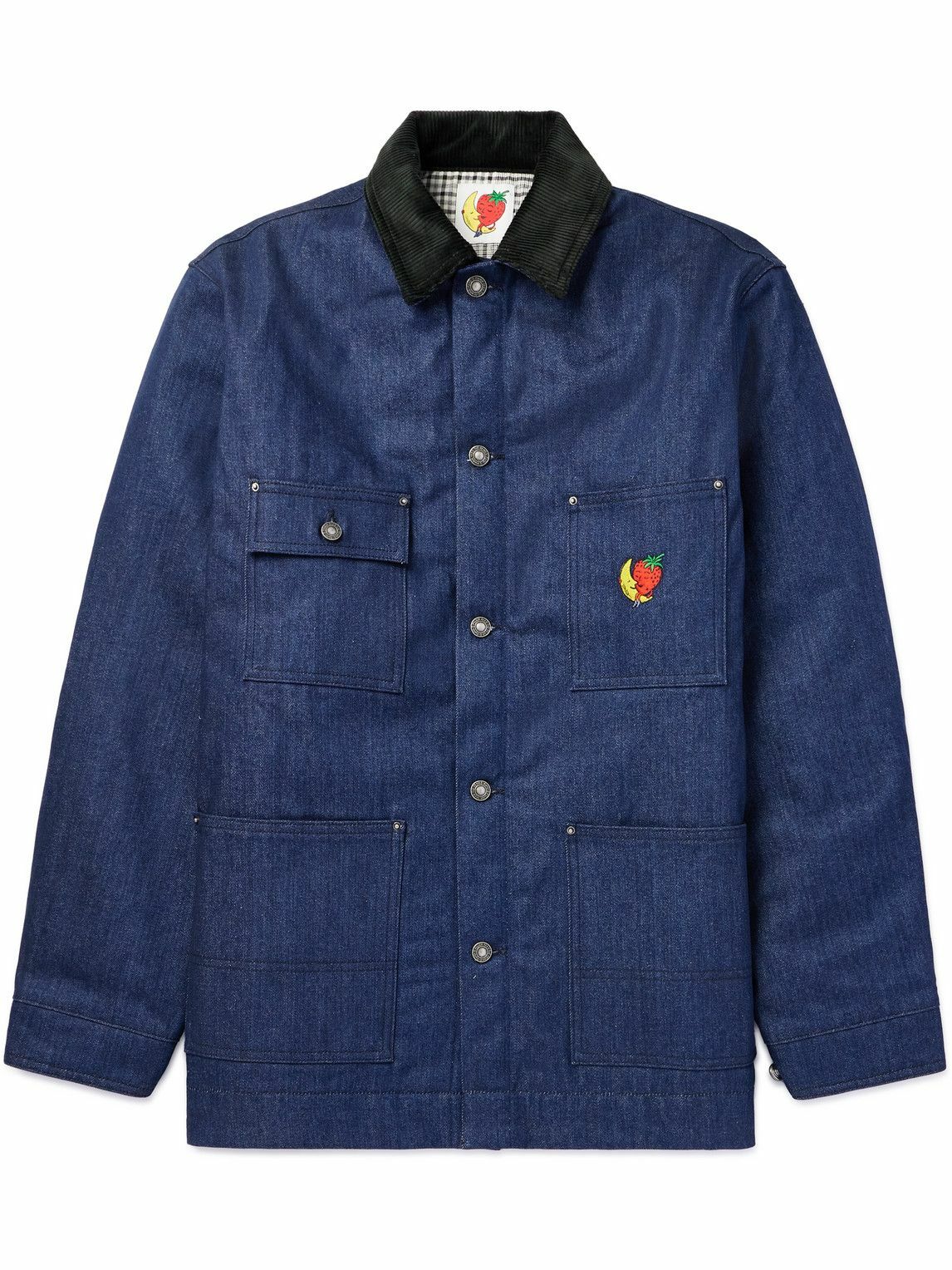 SKY HIGH FARM - Logo-Appliquéd Denim Chore Jacket - Blue Sky High Farm