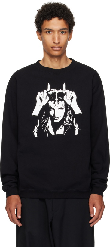 Photo: Y's For Men Black Graphic Sweatshirt