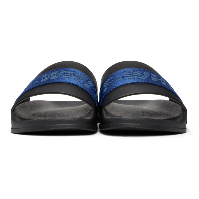 OFF-WHITE Logo Slides Black Blue