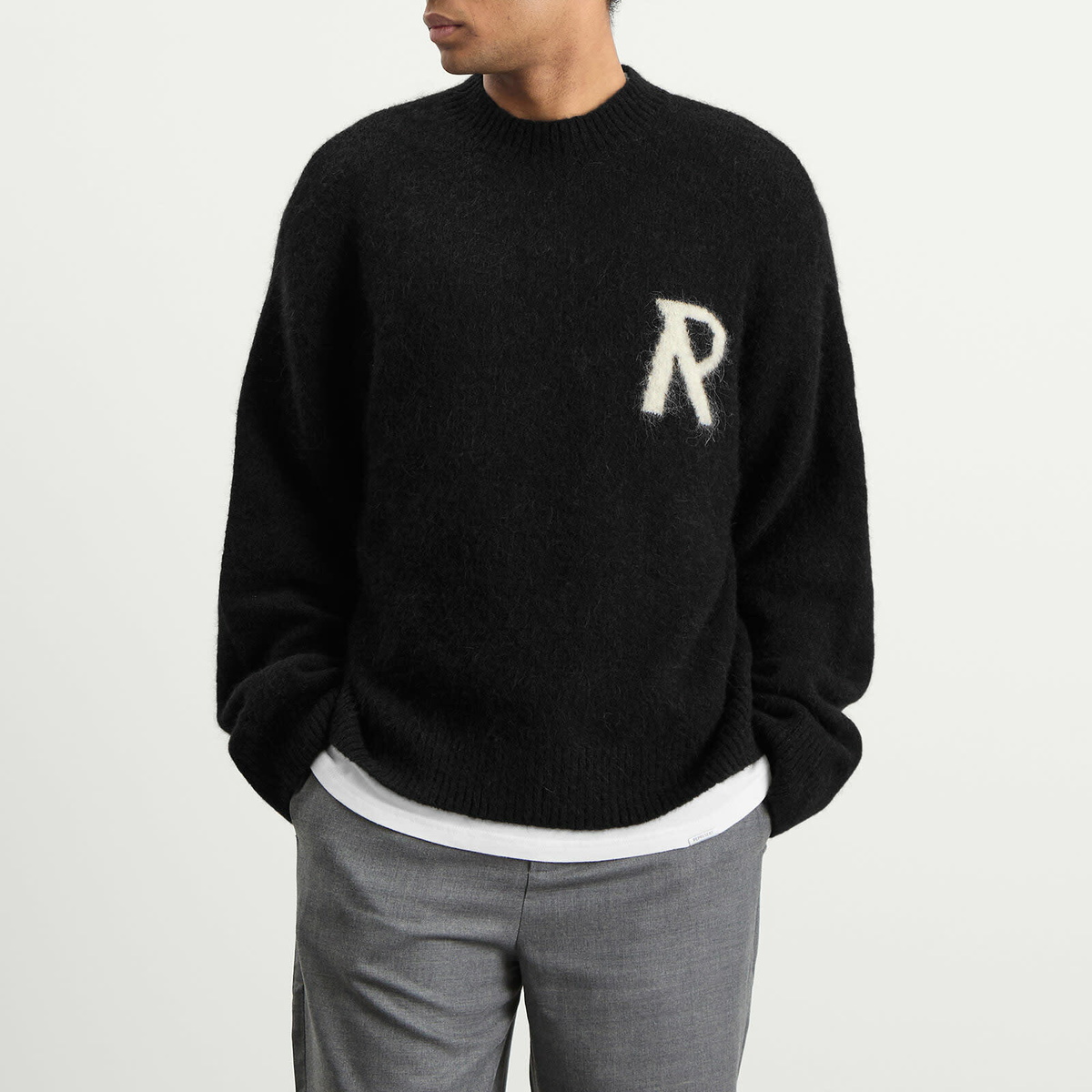 Represent Men's Logo Knit Jumper in Jet Black