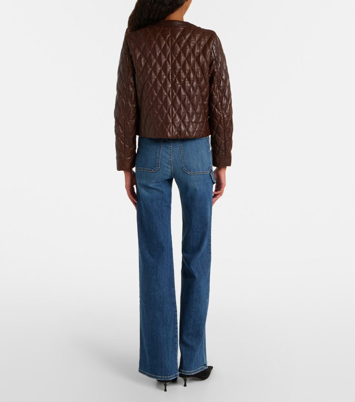 Nili Lotan Amy cropped quilted leather jacket