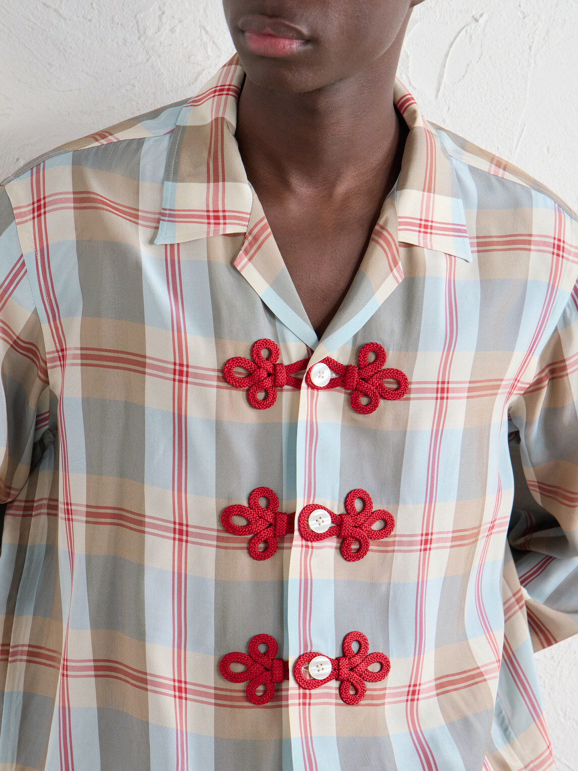 BODE - Canyon Trillium Camp-Collar Appliquéd Checked Organza Shirt - Multi
