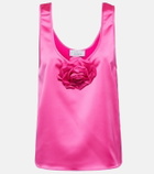 Giuseppe di Morabito Rose-appliqué satin top