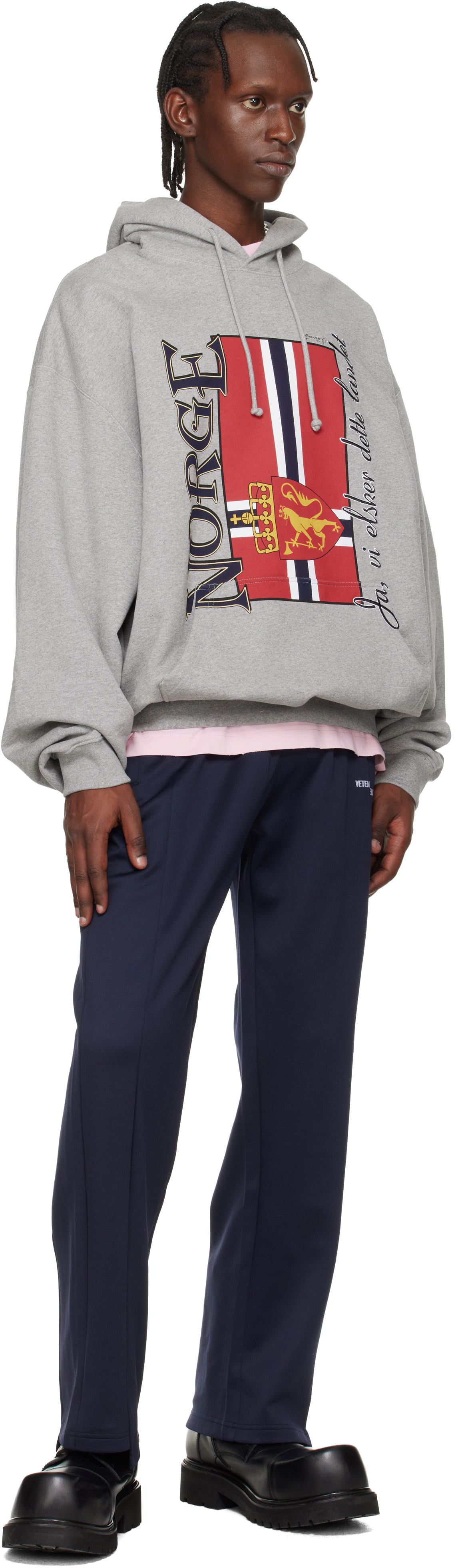 VETEMENTS Gray 'Norway' Tourist Hoodie
