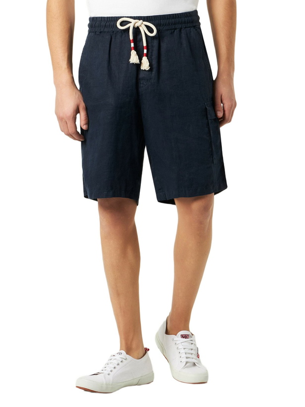 Photo: MC2 Saint Barth Man Blue Linen Bermuda Shorts