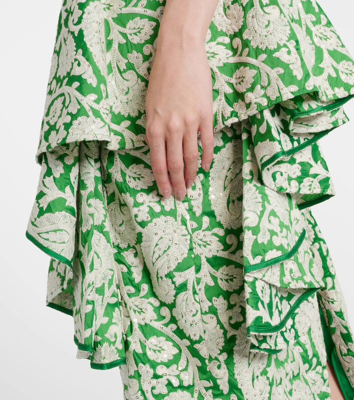 Johanna Ortiz Draped paisley midi dress
