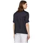 Daniel W. Fletcher Navy Contrast Binding Pyjama Shirt