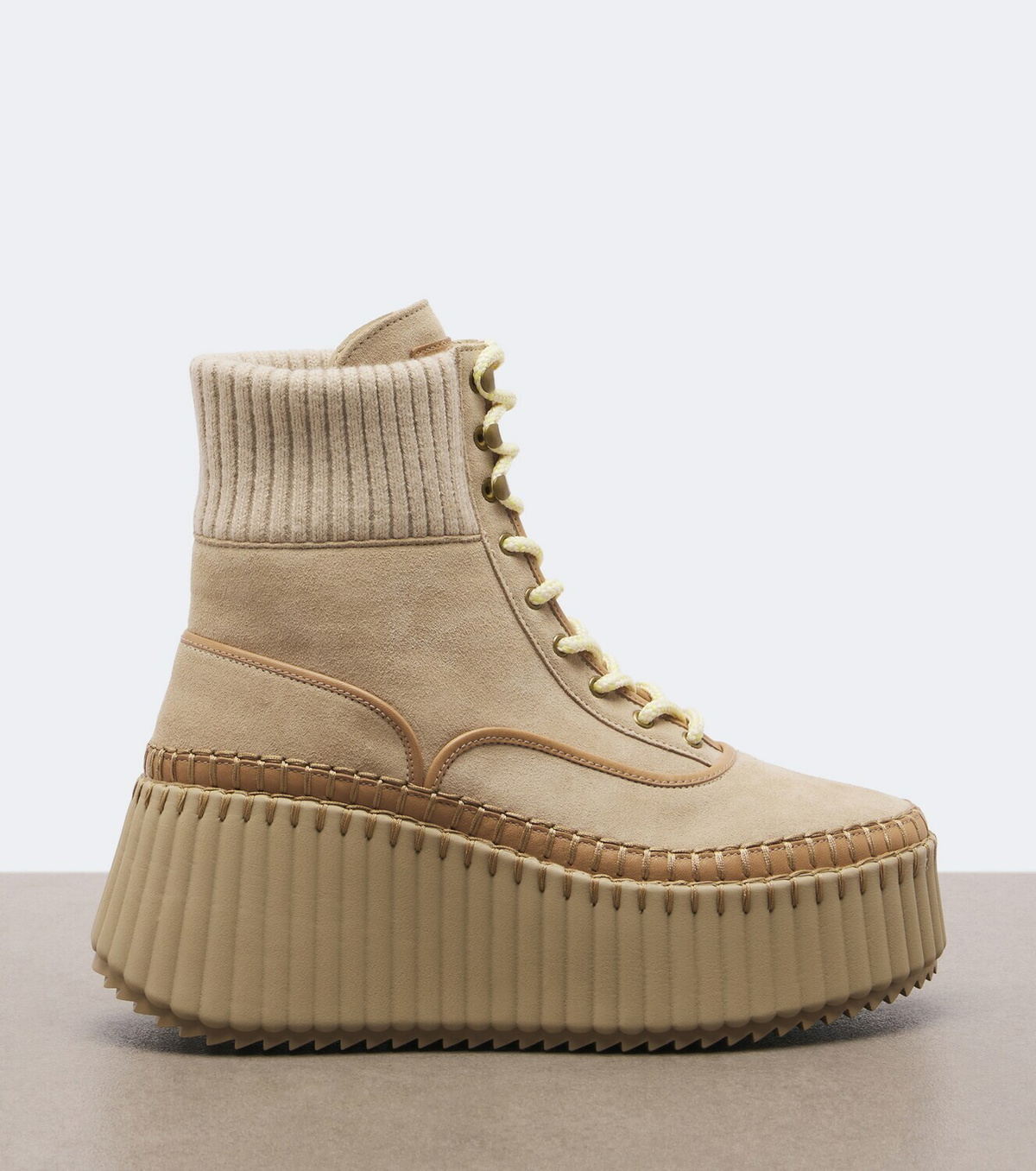 Chloé Nama suede platform lace-up boots