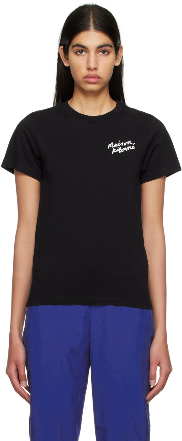 Maison Kitsuné Black Mini Handwriting T-Shirt Maison Kitsune