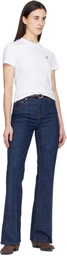 AMI Paris White Cotton Ami de Coeur Cropped T-shirt