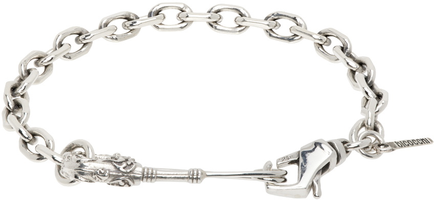 Emanuele Bicocchi Silver Crest Safety Pin Bracelet Emanuele Bicocchi
