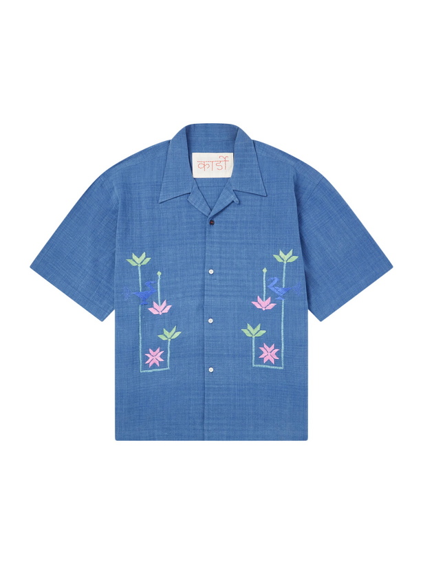 Photo: Kardo - Rohit Embroidered Cotton Shirt - Blue