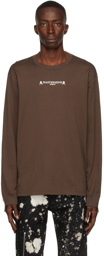 mastermind WORLD Brown & Beige 2 Color Long Sleeve T-Shirt