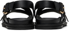 Moschino Black Calfskin Buckle Sandals