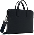 BOSS Navy Leather Briefcase