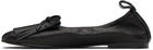 OPEN YY Black Bun Fringe Ballerina Flats