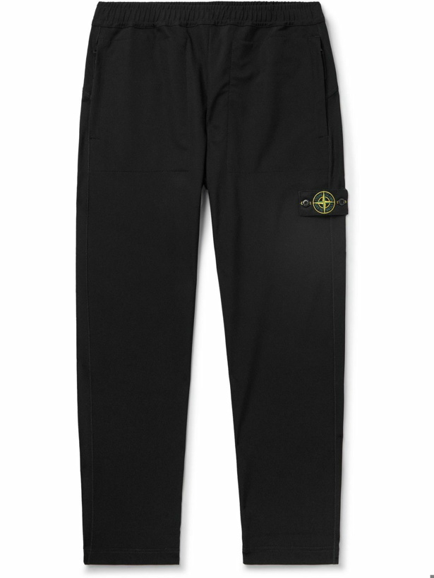 Photo: Stone Island - Straight-Leg Logo-Appliquéd Tech-Jersey Sweatpants - Black