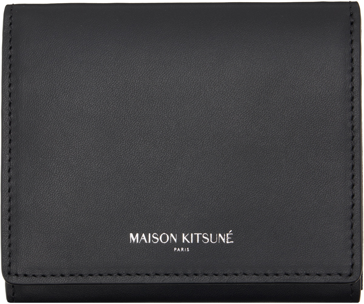 Maison Kitsuné Black 'Maison Kitsuné Paris' Trifold Wallet