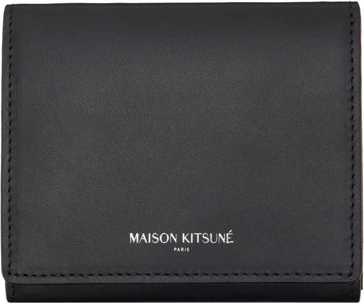 Photo: Maison Kitsuné Black 'Maison Kitsuné Paris' Trifold Wallet
