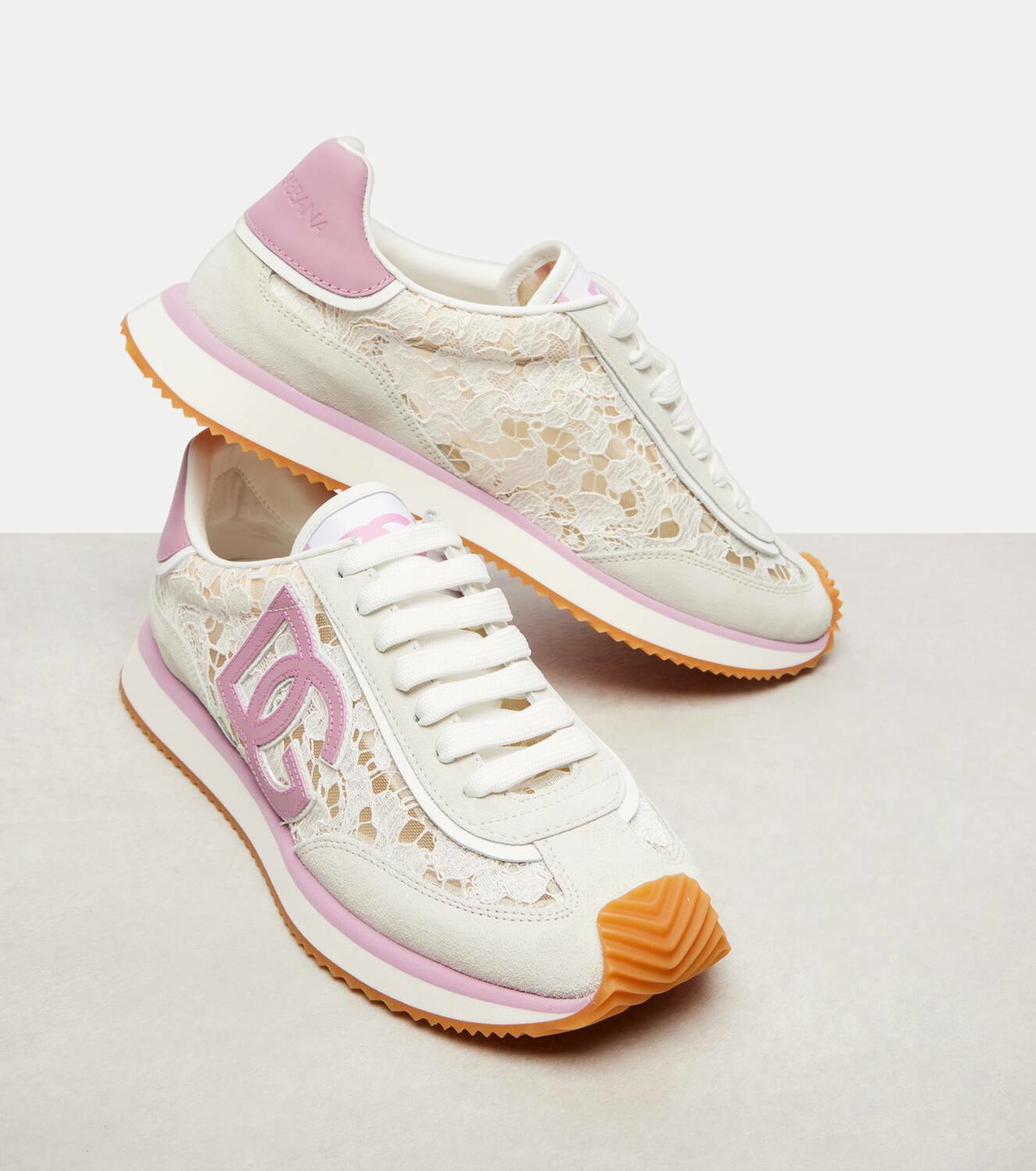 Dolce&Gabbana DG Cushioned leather-trimmed sneakers