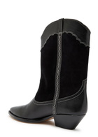 Isabel Marant Duerto Western Panelled Leather Mid-calf Boots Black