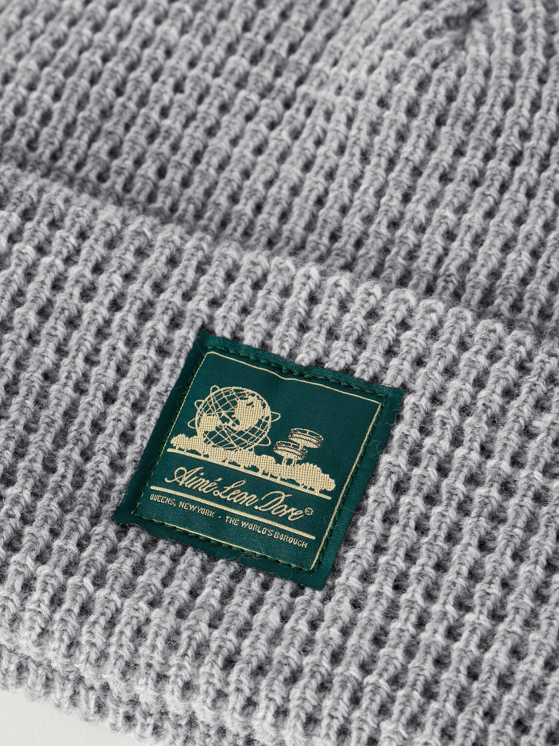 Aimé Leon Dore - Logo-Appliquéd Waffle-Knit Beanie - Gray