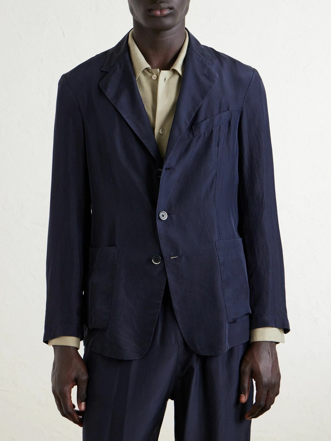 Barena - Rizzo Tentor Silk-Voile Blazer - Blue