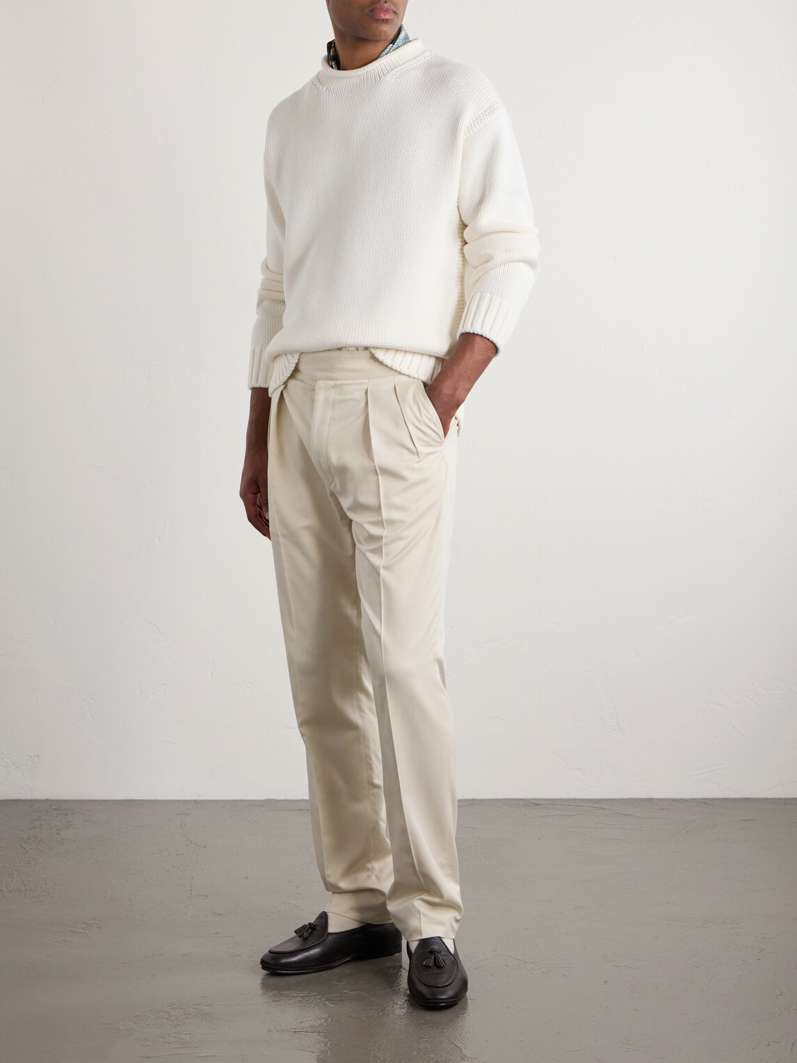 Ralph Lauren Purple label - Knitted Cotton Sweater - White