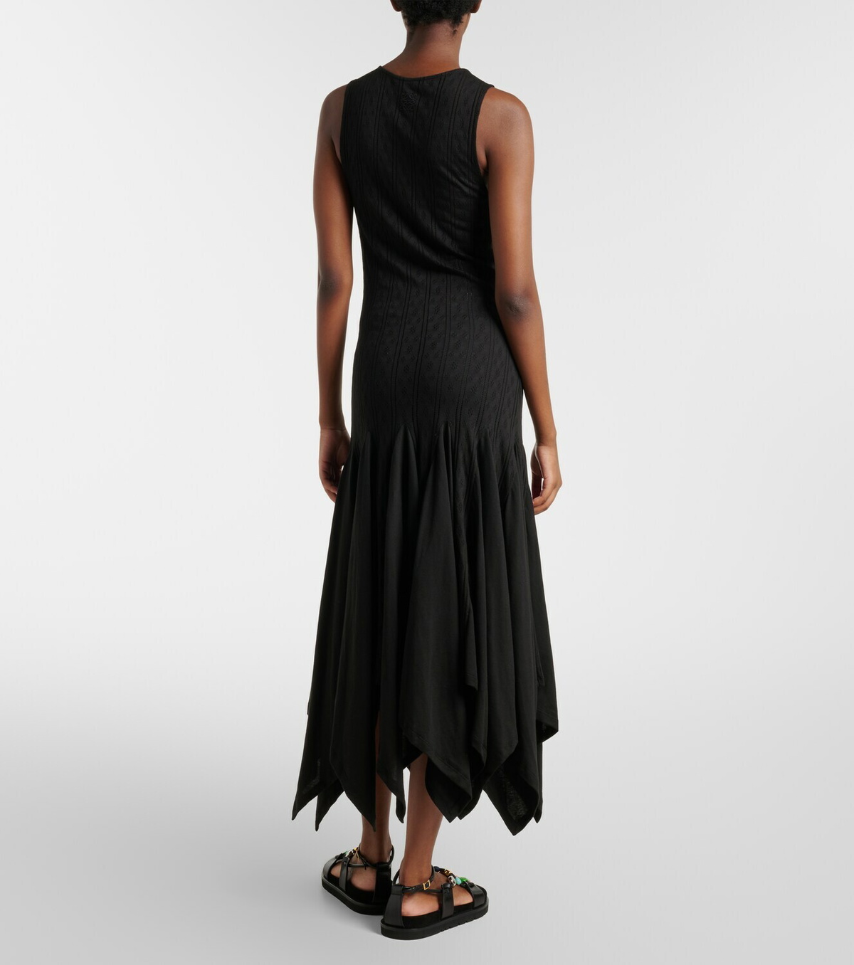 Loewe Paula's Ibiza pointelle cotton jersey maxi dress