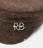 Ruslan Baginskiy Pierced wool-blend newsboy cap