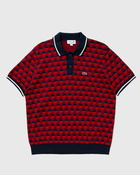 Lacoste Robert George Motif Polo Collar Sweater Red - Mens - Polos