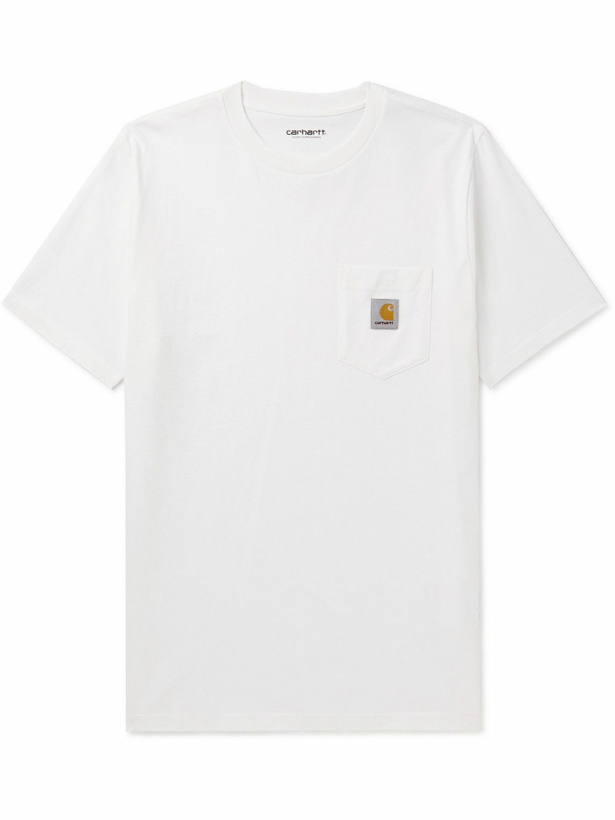 Photo: Carhartt WIP - Logo-Appliquéd Cotton-Jersey T-Shirt - White