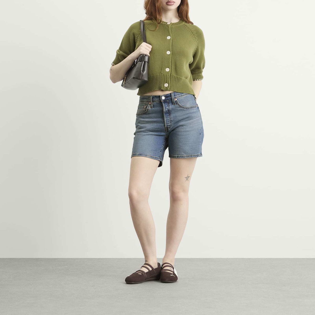 Levi's Women's 501® Mid Thigh Shorts in Pen Ring Lightweight