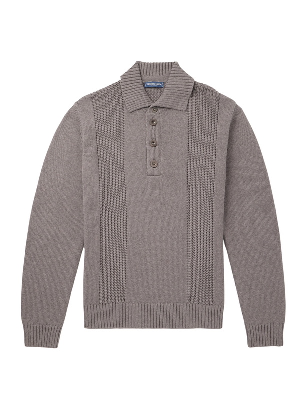 Photo: Frescobol Carioca - Romano Cotton and Cashmere-Blend Polo Sweater - Brown