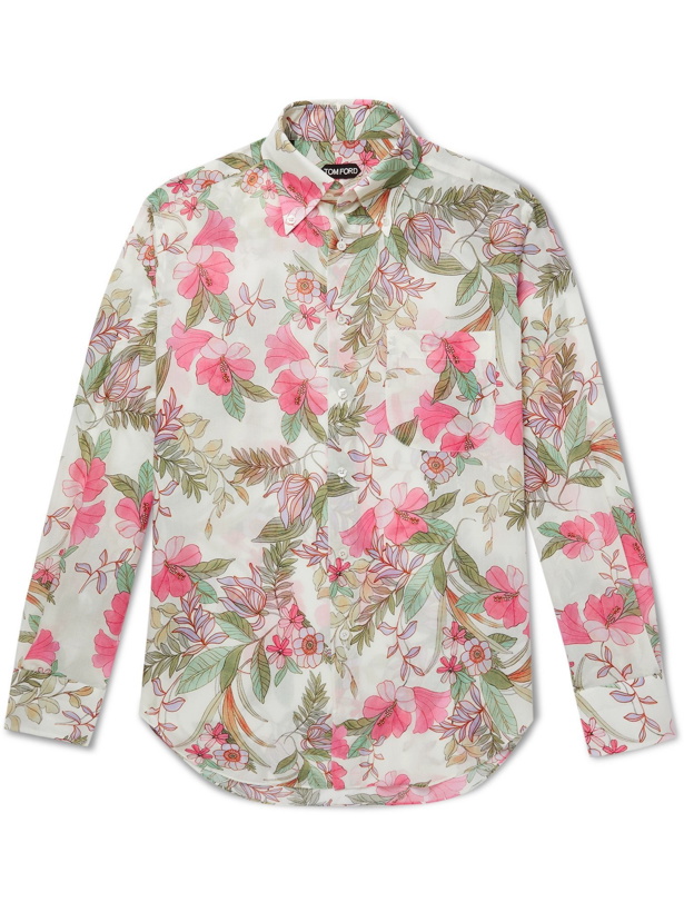 Photo: TOM FORD - Oversized Button-Down Collar Floral-Print Lyocell Shirt - Pink - EU 41