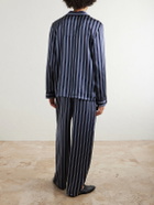 Derek Rose - Brindisi Striped Silk-Satin Pyjama Set - Blue