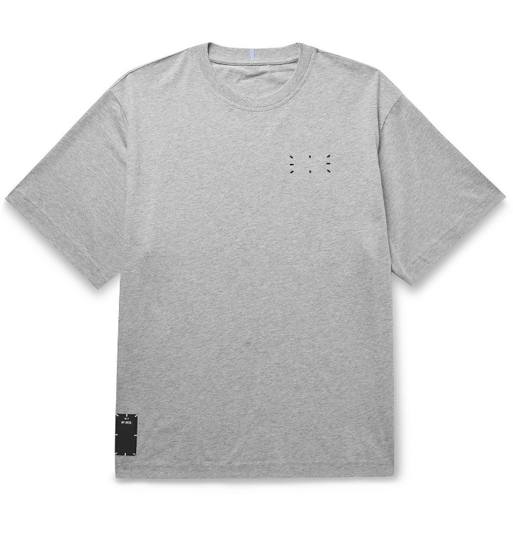 Photo: MCQ - Appliquéd Printed Mélange Cotton-Jersey T-Shirt - Gray
