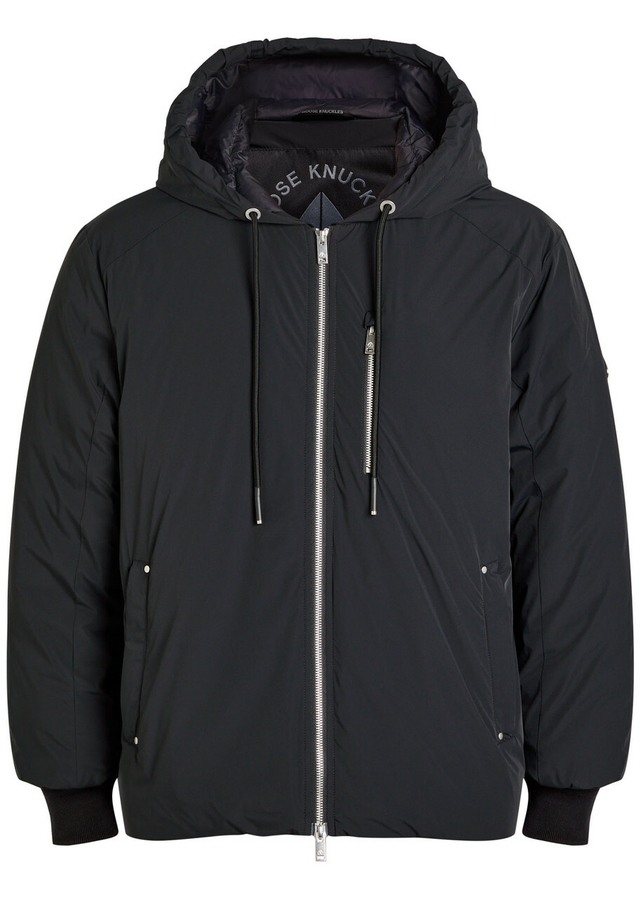 Moose Knuckles Northdale Hooded Shell Jacket Black