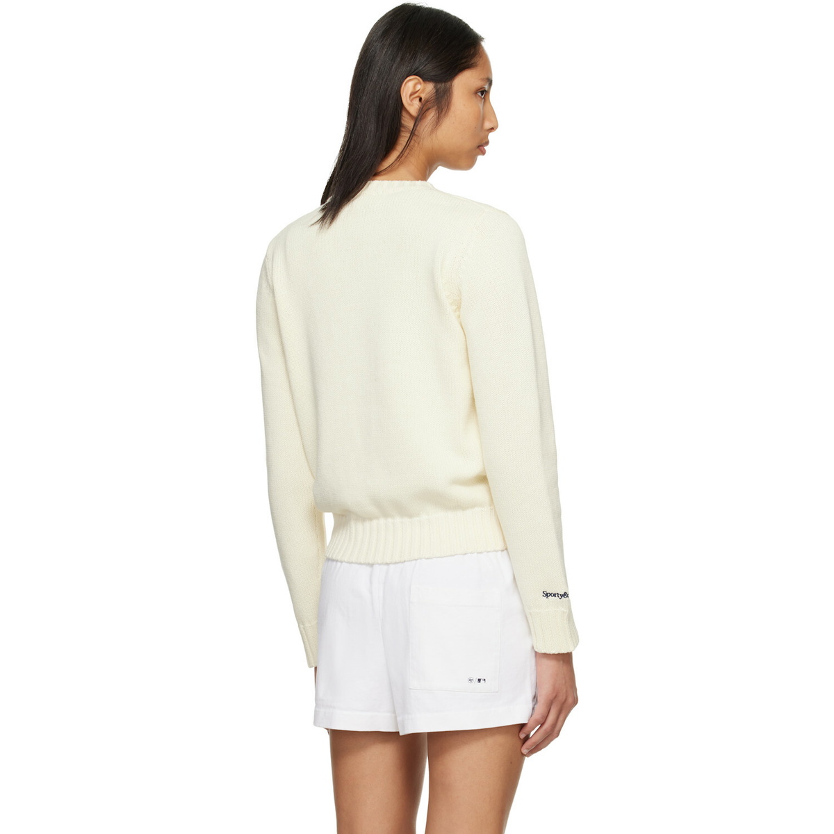 Sporty & Rich Off-White Heritage Yankees Serif Knitted Sweater