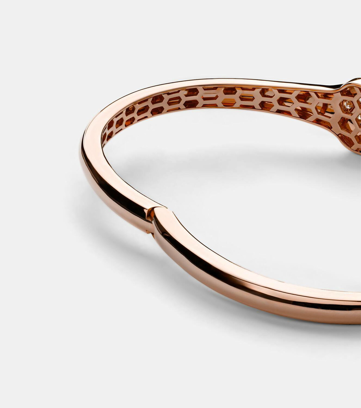 Bvlgari Serpenti 18kt rose gold bangle with diamonds and rubellites