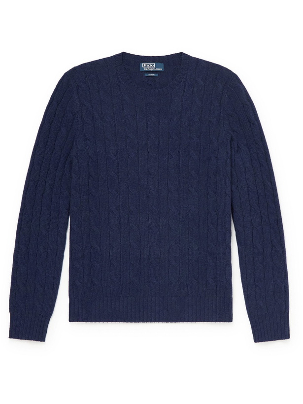 Photo: Polo Ralph Lauren - Cable-Knit Cashmere Sweater - Blue