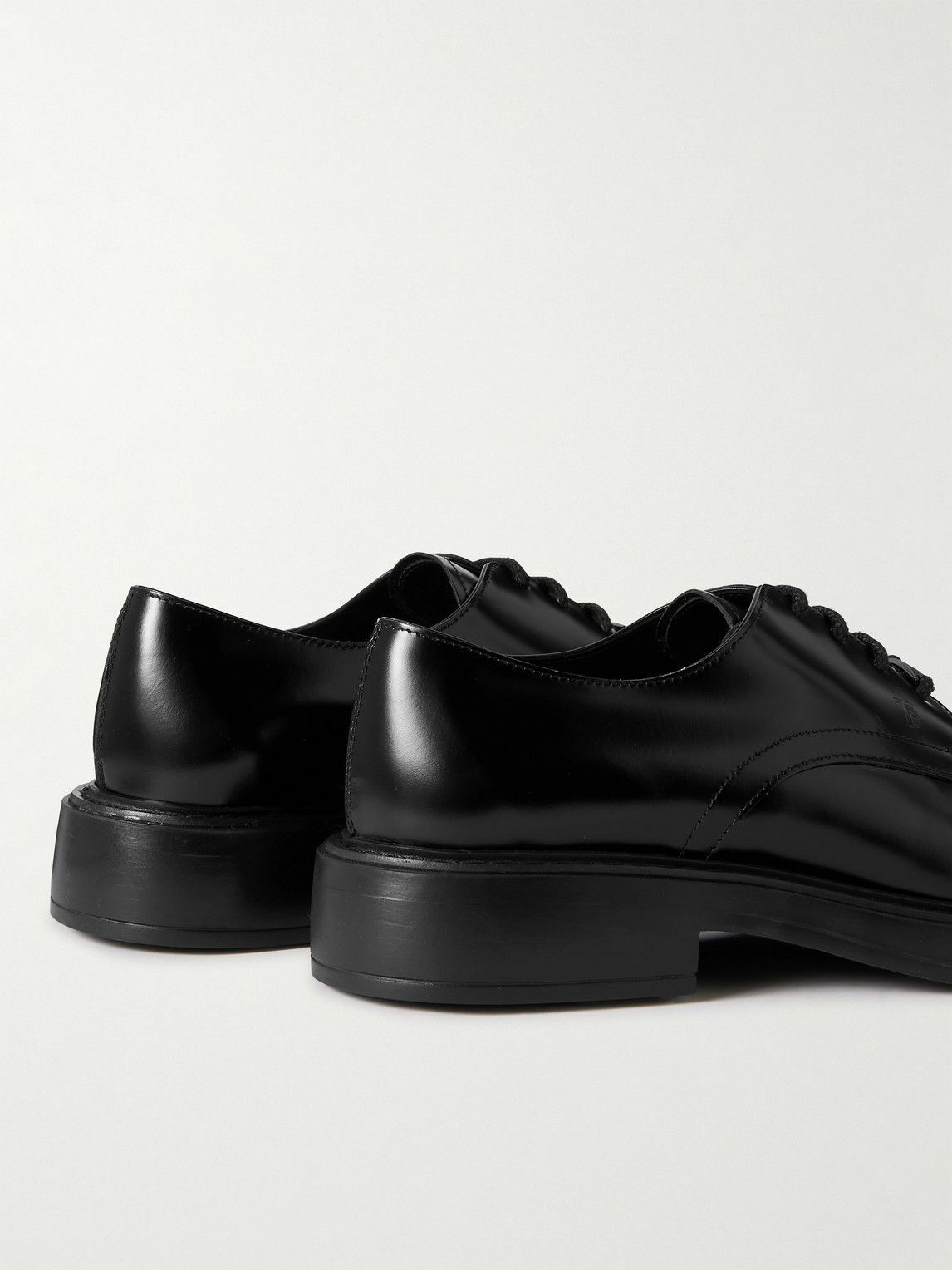 Tod's - Glossed-Leather Derby Shoes - Black