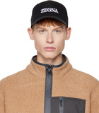 ZEGNA Black Embroidered Cap